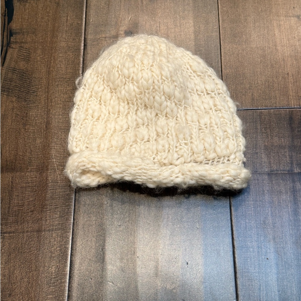 Cozy Cream Knit Beanie for Kids